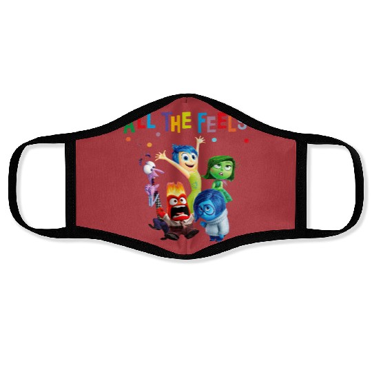 Inside Out Face Masks, Disney Inside Out Face Masks, All The Feels Face Masks, Disney Character Face Masks