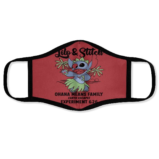 Disney Lilo Stitch Aloha Hawaii Face Masks, Ohana Means Family Face Masks