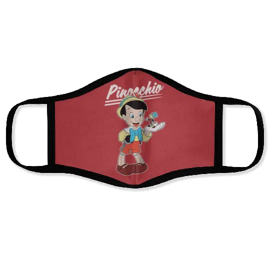 Retro Disney Pinocchio and Jiminy Cricket Face Masks