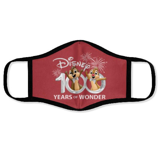 Chip and Dale Disney 100th Anniversary Face Masks, Disney 100 Years Of Wonder Face Masks