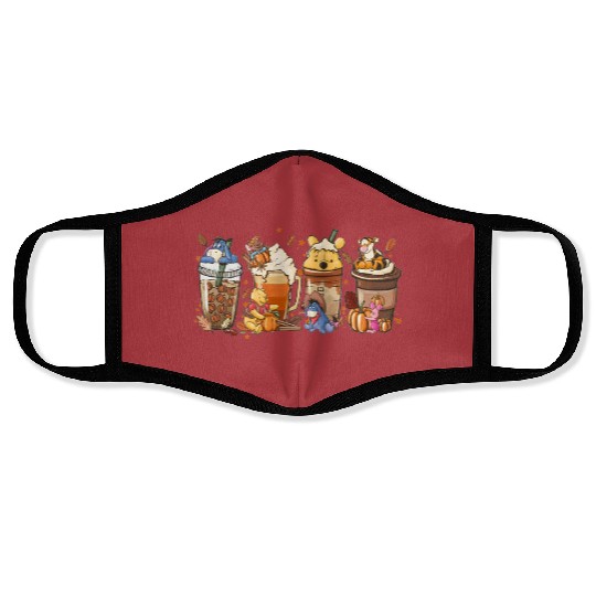 Disney Winnie The Pooh Coffee Latte Face Masks Face Masks Face Masks , Vintage Fall Season Sweater