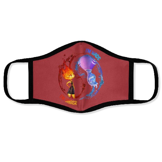 Elemental Face Masks, Disney Movie 2023 I'm Wade I'm Ember Couple Matching Face Masks