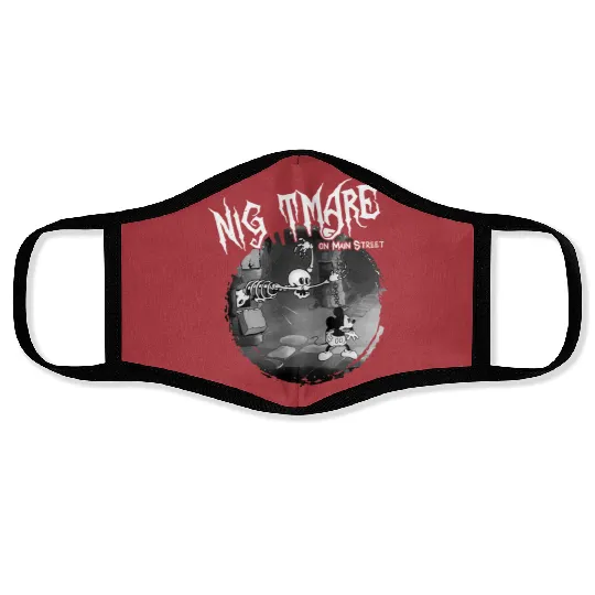 Vintage Disney Halloween Nightmare on Main Street Face Masks, The Haunted Mansion Face Masks, Mickey and Skeleton Disneyland Halloween Face Masks