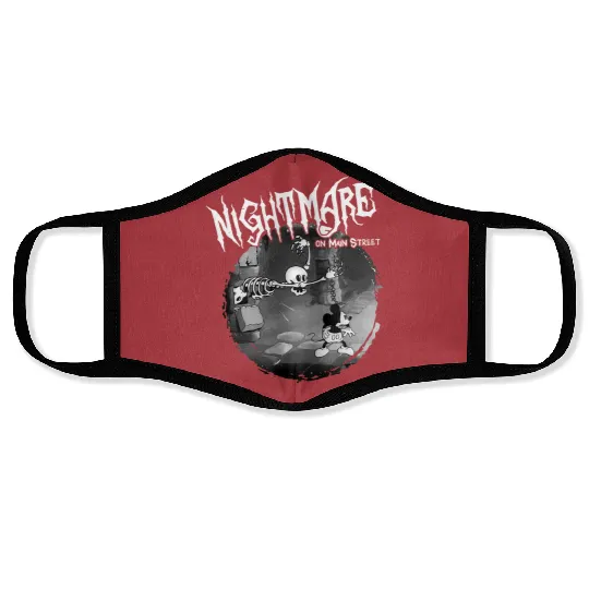 Vintage Disney Halloween Nightmare on Main Street Face Masks, The Haunted Mansion Face Masks, Mickey and Skeleton Disneyland Halloween Face Masks