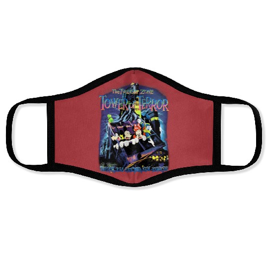 The Twilight Zone Tower Of Terror Color Face Masks, Tower of Terror Ride Face Masks, Disney Halloween Face Masks, Vintage Disney Face Masks