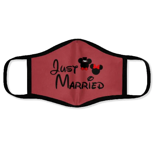 Just Married Face Masks, Disney Face Masks, Couple Face Masks, Disneyland Wedding Gift Face Masks