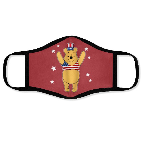 Disney Americana Pooh Stand Proud Face Masks, Winnie The Pooh 4th Of July Independence Day American Flag
