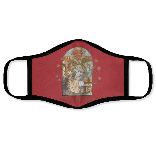 Vintage Tale as Old as Time  Face Masks, Retro Beauty and The Beast Unisex Face Masks, Disney Princess Belle Face Masks