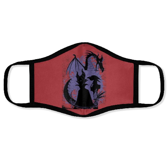 Disney Sleeping Beauty Maleficent Dragon Silhoue Face Masks