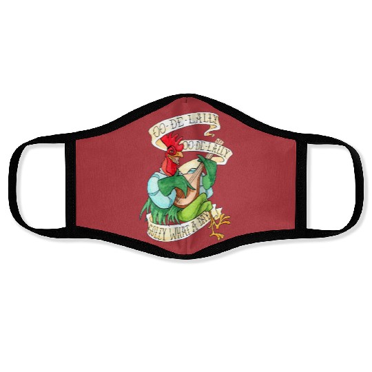 Disney Robin Hood Funny Alan A Dale Rooster OO De Lally Face Masks, Magic Kingdom WDW Face Masks