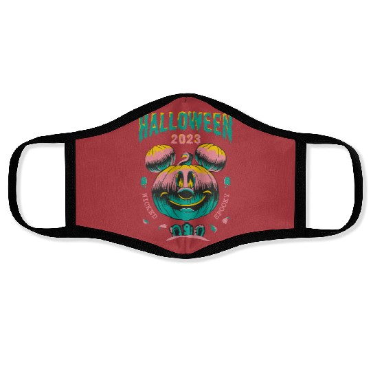 Mickey Pumpkin Wicked Happy Halloween Face Masks, Halloween Face Masks, Disney Face Masks, Spooky Face Masks