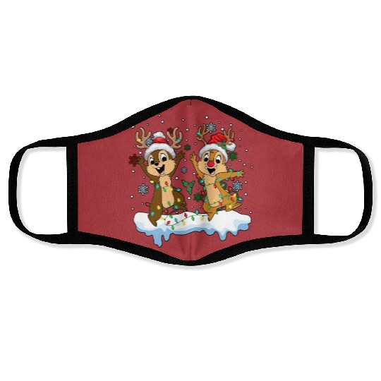 Disney Chip And Dale Christmas Face Masks, Cute Christmas Couples Face Masks