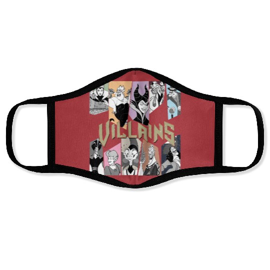 Retro Disney Villains Characters Face Masks, Maleficent Ursula Evil Queen Hades Face Masks, Disney Villains Group