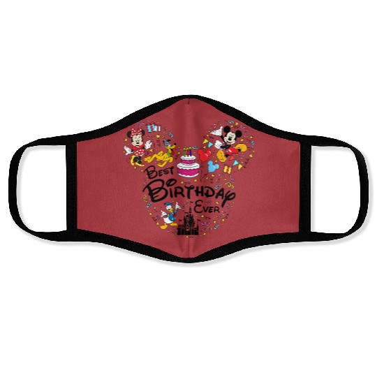 B.est Birthday Ever Face Masks, Disneyland Birthday, Disneyworld Mickey Ears, Mickey and Friends Face Masks