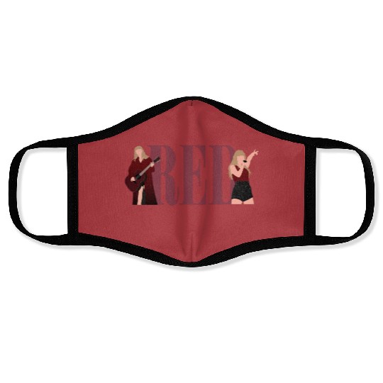 TaylorSwift Red eras tour art Face Masks
