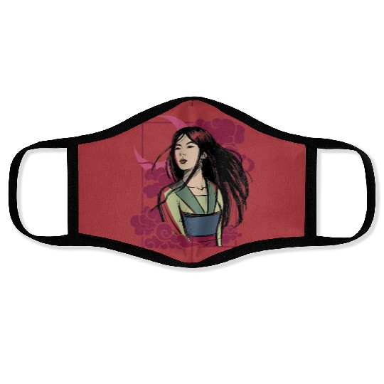 Disney Mulan Moon Portrait Front And Back Face Masks