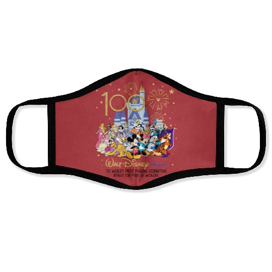 Discover Disney 100th Year Anniversary Face Masks, Disney 100 Years of Wonder Face Masks