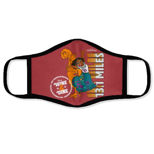 runDisney Mirabel Madrigal Encanto W.ine & Dine Halft Marathon 13.1 Miles Face Masks, Disney Marathon Weekend 2023 Face Masks