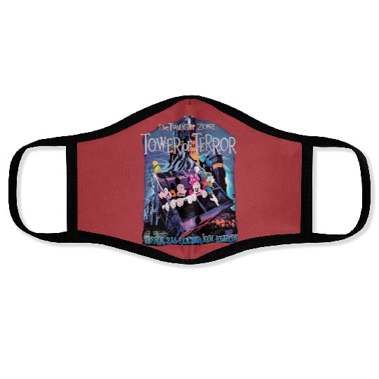 Vintage The Twilight Zone Tower of Terror Retro Face Masks, Disney Face Masks
