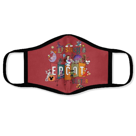 Retro Epcot Center Face Masks, Mickey And Friends Face Masks, Vintage Epcot Center 1982 Face Masks, Disney Epcot World Tour Face Masks, Vintage Epcot Est 1982.