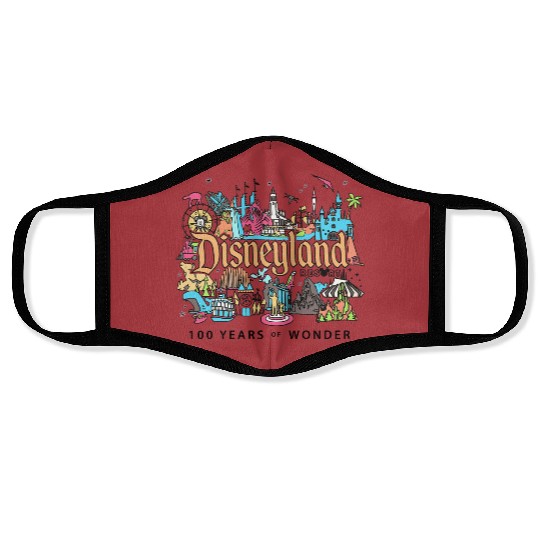 Vintage Disneyland Face Masks, 100 Years Of Wonder Face Masks, Disneyland Resort Face Masks