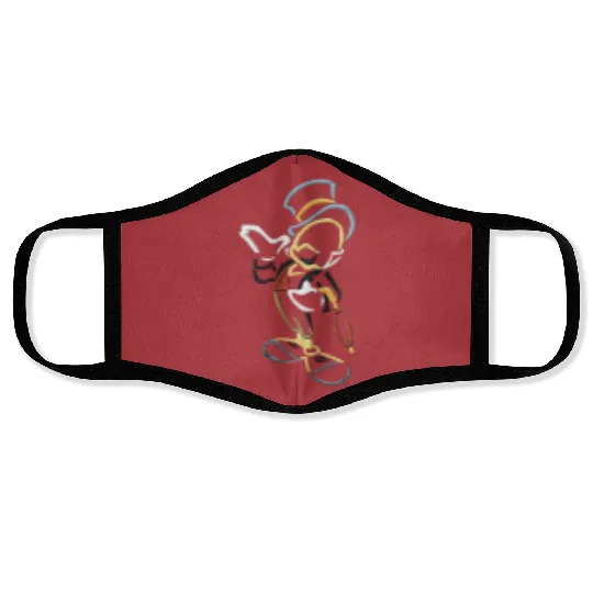 Jiminy Cricket Pinocchio Disney Embroidered Face Masks