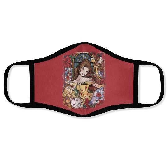 Retro Disney Belle Princess Watercolor Face Masks