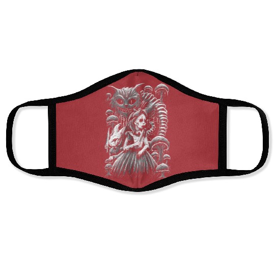 Alice in Murderland Face Masks | Gothic Alice in Wonderland Face Masks | Goth Disney Princess | Goth Cottagecore Clothing | Unisex Horror Face Masks