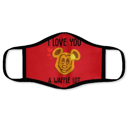 I Love You a Waffle Lot Mickey Waffle Disney Face Masks, Disney Food Face Masks