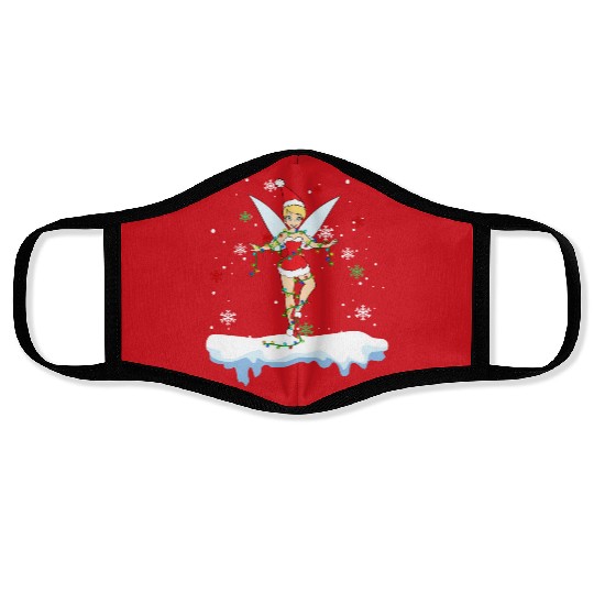 Disney Santa Tinker Bell Christmas Lights Face Masks, Peter Pan Tinker Bell Snow Face Masks