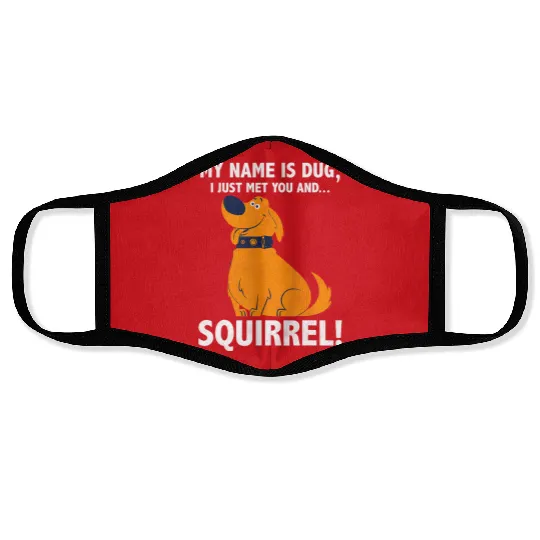 Disney Up My Name is Dug Squirrel Graphic Face Masks