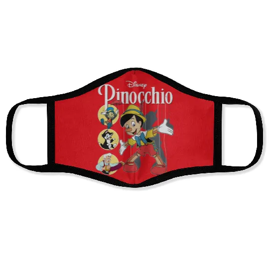 Pinocchio Vintage Movie Characters Group Shot, Disney Pinocchio Face Masks