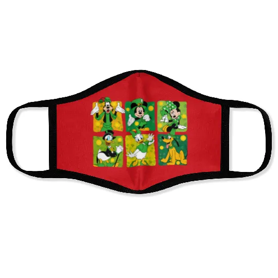 Disney Mouse & Friends St Patricks Day Face Masks, Disney Mickey Face Masks, Disney St Patrick's Day