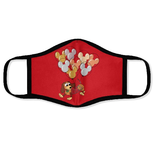 Disney Slinky Dog With Mickey Balloon Face Masks, Toy Story Slinky Dog Face Masks,  Disneyland Holiday Vacation Trip Family Face Masks