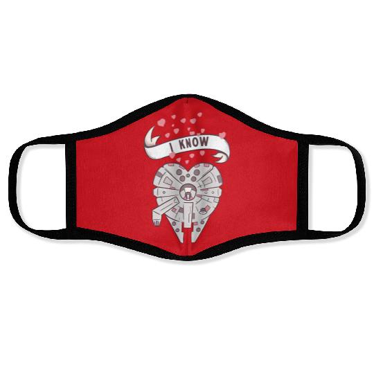 Star Wars Millennium Falcon I Know Valentine's Day Face Masks, Disney Couple Face Masks