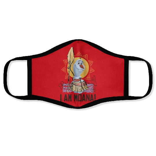 Funny Disney Olaf Presents Moana Face Masks, I Am Moana Bella Canvas Face Masks, Disney Vation Face Masks