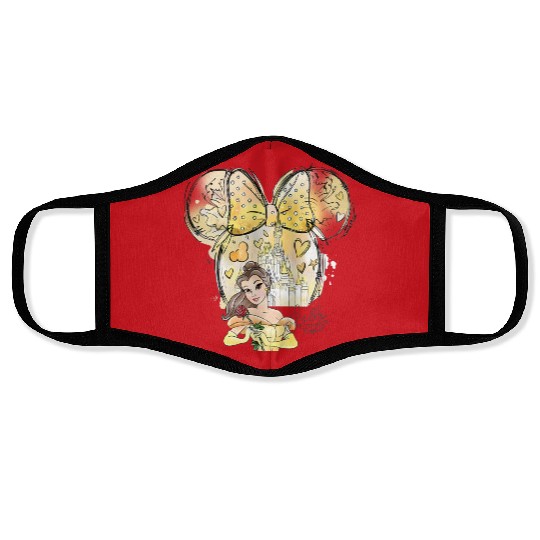 Disney Princess Face Masks, Watercolor Princess Face Masks, Belle Princess Face Masks