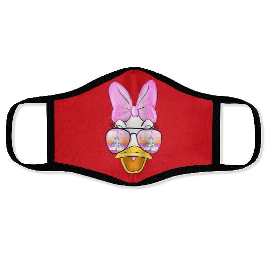 Daisy Duck Watercolor Castle Aviator Face Masks| Disney Face Masks