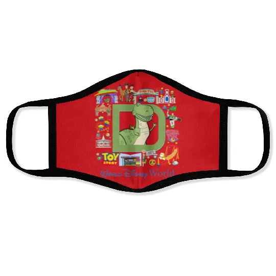 Vintage Toy Story Rex  Face Masks, Discoveryland Face Masks, Disneyland Face Masks, Disney Pixar Face Masks