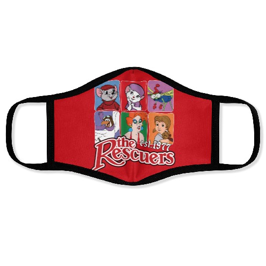 Disney The Rescuers Characters Group Shot Retro 1977 Face Masks