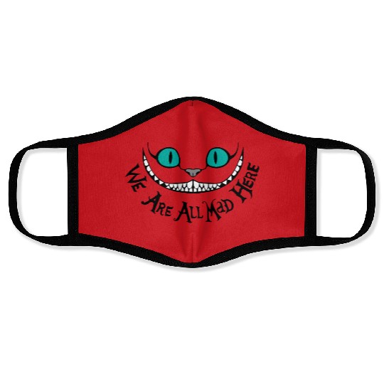 Disney Cheshire Cat Face Masks, We're All Mad Face Masks, Alice in Wonderland Sweater, We're All Mad Here Face Masks