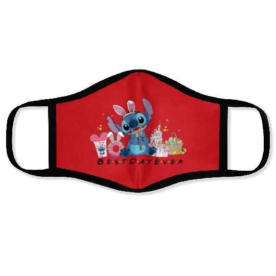 Disney Easter Face Masks,  Stitch Easter, Disney Bunny, Disney Kids Face Masks