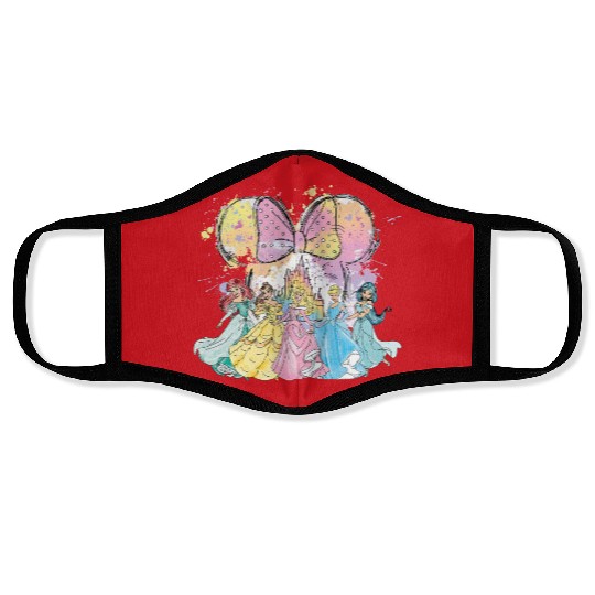 Watercolor Disney Princess Face Masks, Disney Castle Face Masks, Disney Birthday Princess