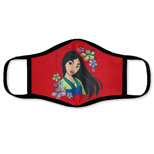 Mulan Flowers Face Masks, Mulan Face Masks, Disney Princess Face Masks