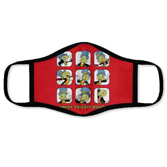 Disney Jiminy Cricket Moods Face Masks, Disney Pinocchio Face Masks