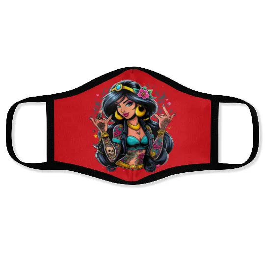 Jasmine Face Masks, Disney Princess, Disney Face Masks, Rock Punk Tattoo, Disney Princess Tattoo Face Masks