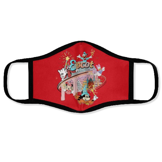 Disney Epcot Face Masks, Vintage Epcot 1982 Face Masks, Vintage Disney Face Masks, Mickey And Friends, Epcot Trip Face Masks