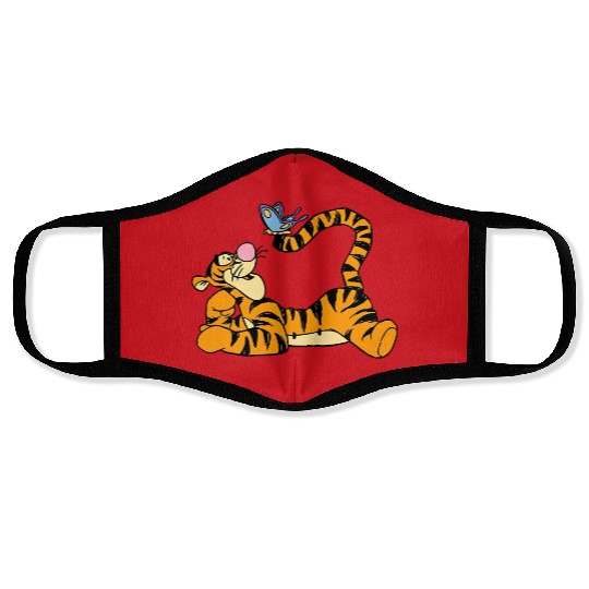 Disney Tigger with Butterfly Face Masks, Winnie The Pooh Face Masks, Disney Tigger Face Masks, WDW Disneyland Matching Family Face Masks
