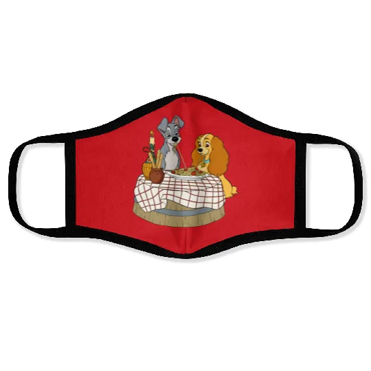 Disney Lady and Tramp Bella Notte Spaghetti Face Masks, Lady and The Tramp Face Masks