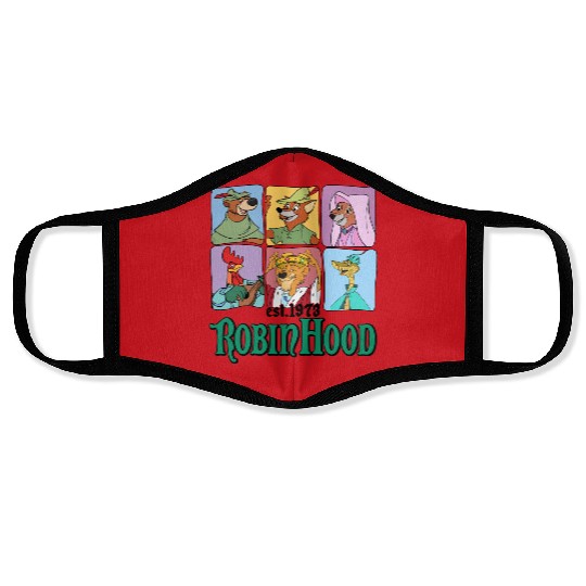 Retro Disney Robin Hood Characters Est. 1973 Face Masks